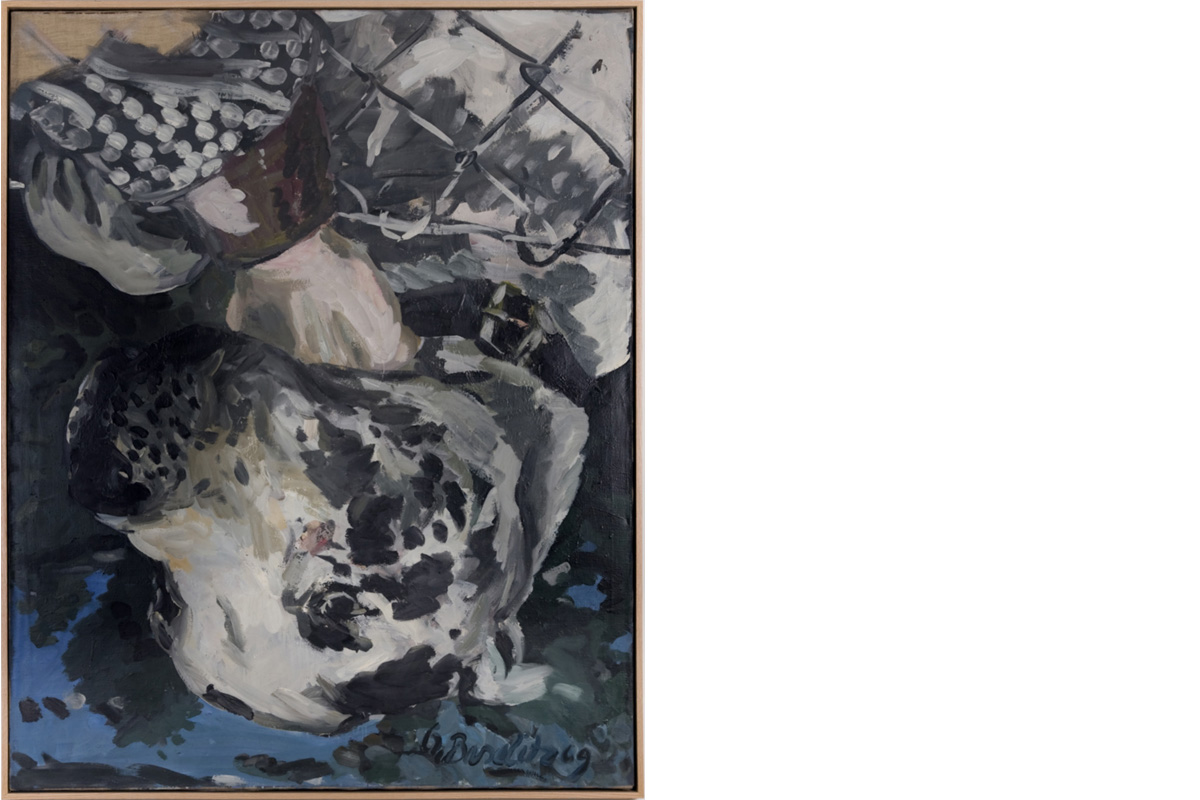 Georg Baselitz, <i>Kopfbild, Dogge (1) (Head Portrait of a Great Dane)</i>, 1969. Oil on canvas; 64 x 51 inches (162.6 x 129.5 cm).  © Georg Baselitz.
