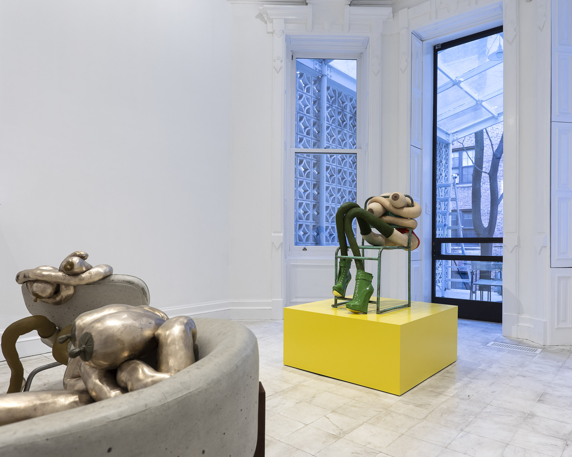 Installation view, Sarah Lucas: <i>HONEY PIE</i>, at Gladstone 64, New York, 2020